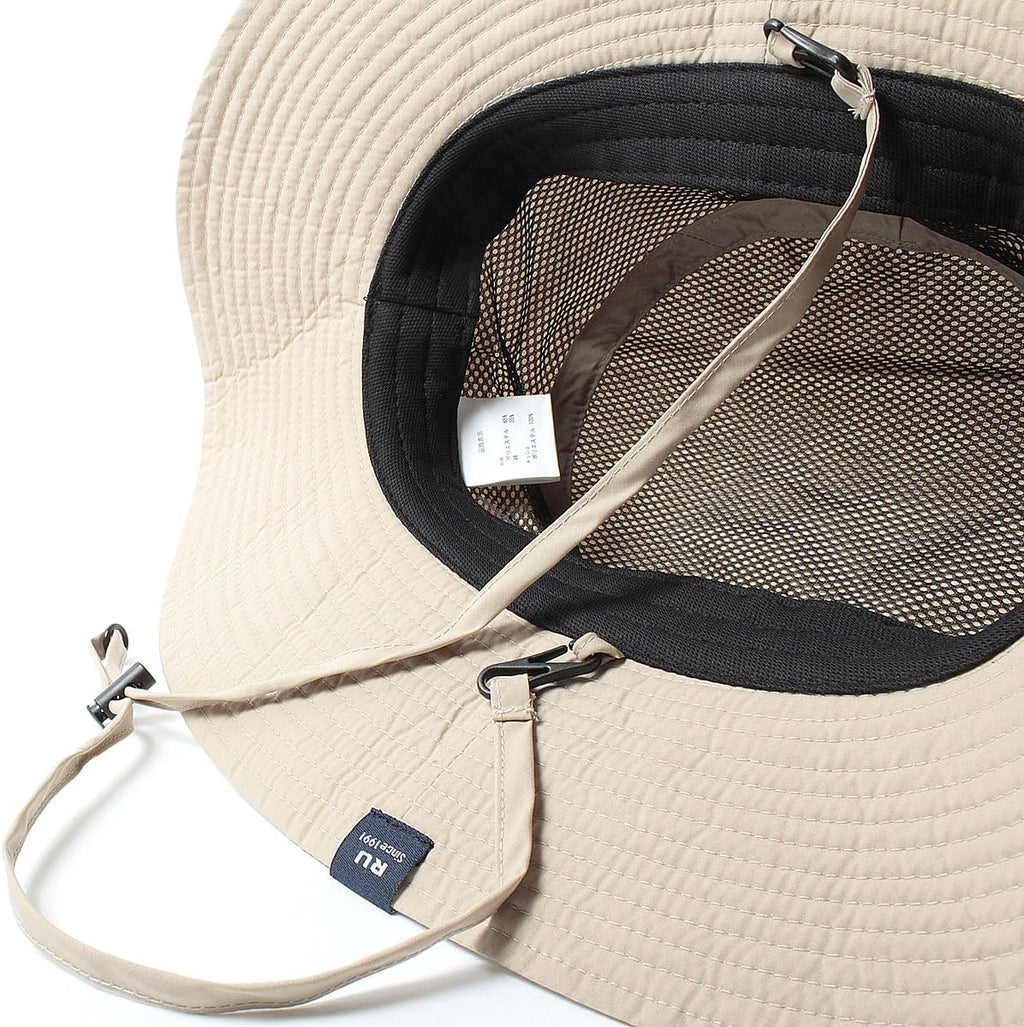 ベーシックエンチ Teflon Safari Hat 2 撥水 手洗い UVカット 99.9% UPF50+ ベンチレーション 通気性 蓄光 リフレクター 吸水速乾 サファリハット 日除け あご紐 洗える 雨 帽子 レディース メンズ ビッグサイズ