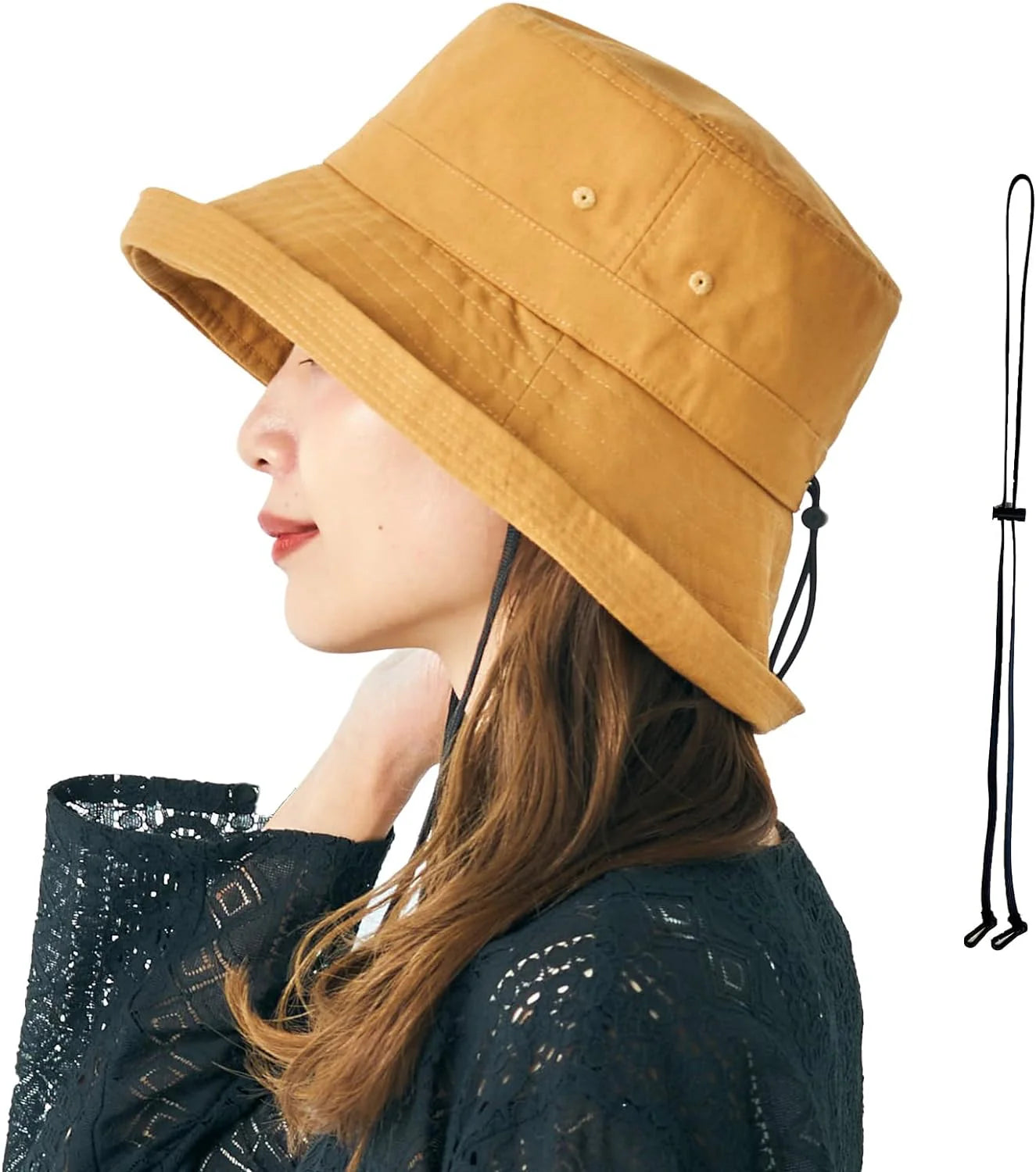 [HAT MIKKE] ハット 帽子 レディース 8色展開 折り畳み UVカット 100 完全遮光 接触冷感 あご紐付き