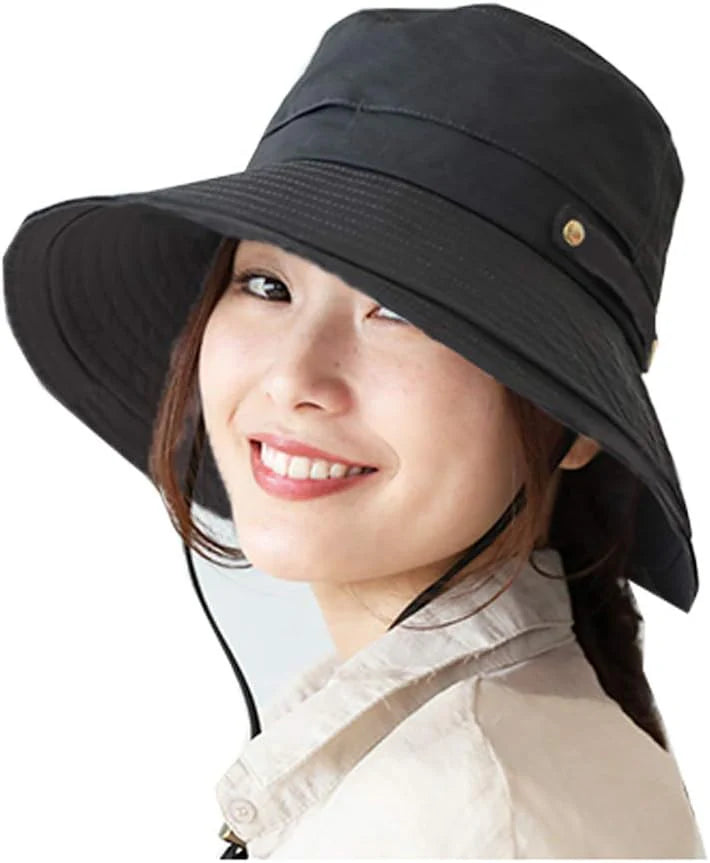 [DreamHats] ハット (内部メッシュ仕様で蒸れ軽減) 撥水加工 (折りたたみボタン付き) UVカット 帽子 レディース