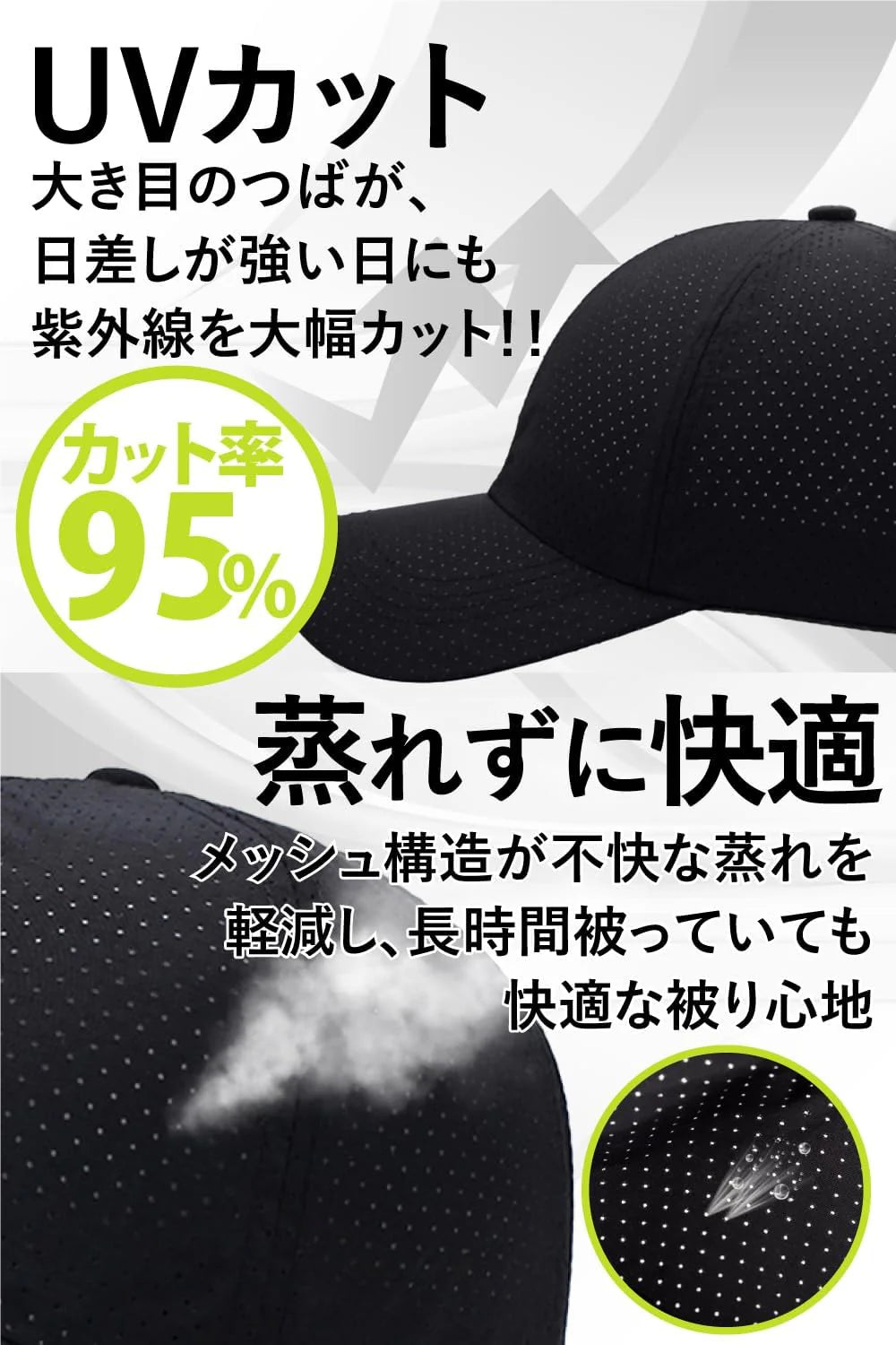 [hichago] ランニング キャップ メンズ メッシュキャップ 【しっかりフィットしてズレにくい】 男女兼用 レディース 超軽量 通気性 速乾 ジョギング ウォーキング 薄手 UVカット